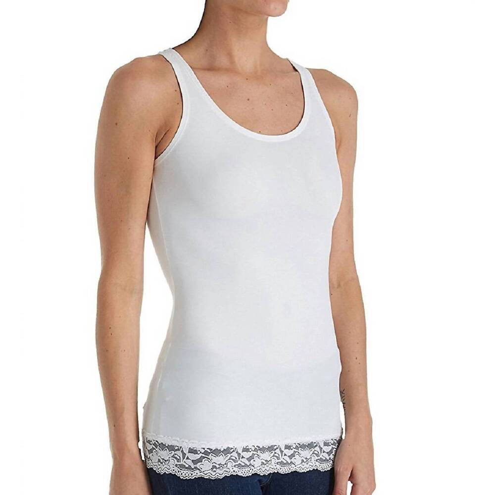 NEW ELITA camisole with lace trim in porcelain